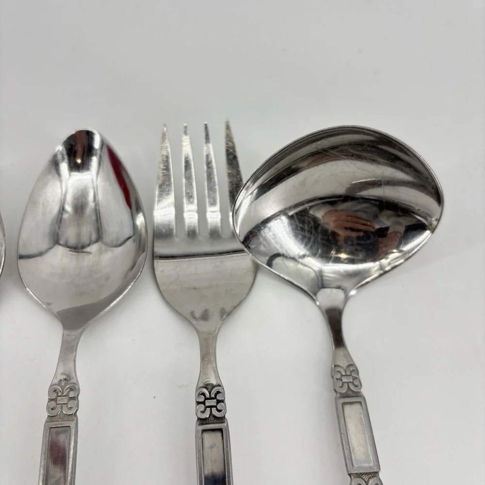 Lot‎ 6 Oneida Community Madrid (No Black) Hostess Serving Spoons Fork Ladle
